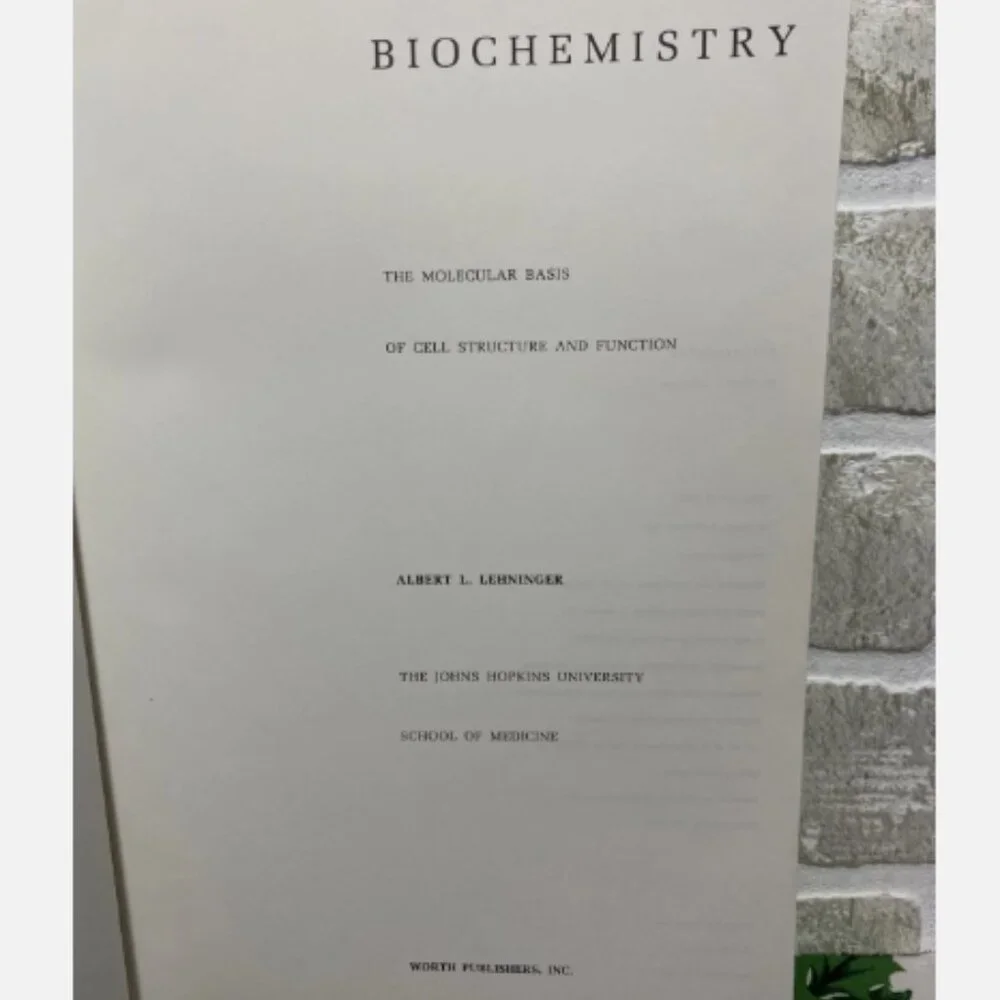 Biochemistry The Molecular Basis Of Cell Structure And Function Albert Lehinger